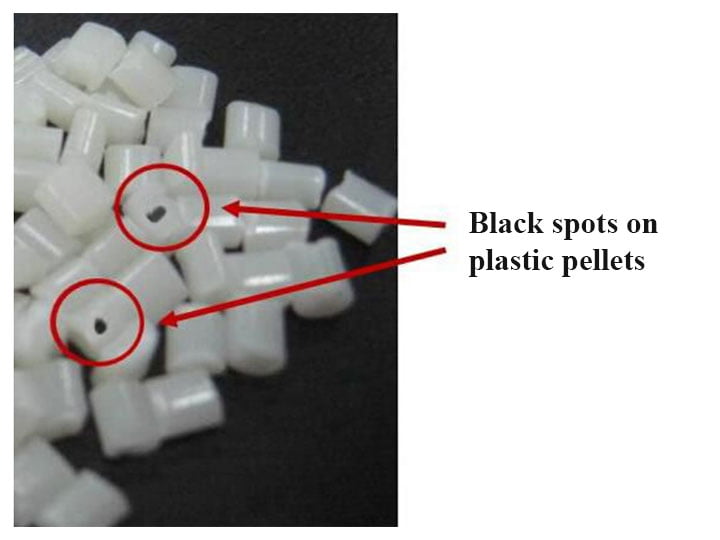 black spots on plastic pellets